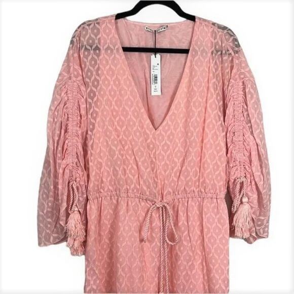 (60% OFF) Nwt Alice & Olivia Esmeralda Silk Blend Side Slit Midi Dress Medium - Picture 4 of 7